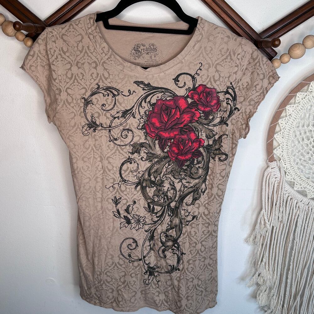Stranded Y2K Rose Graphic Tank T